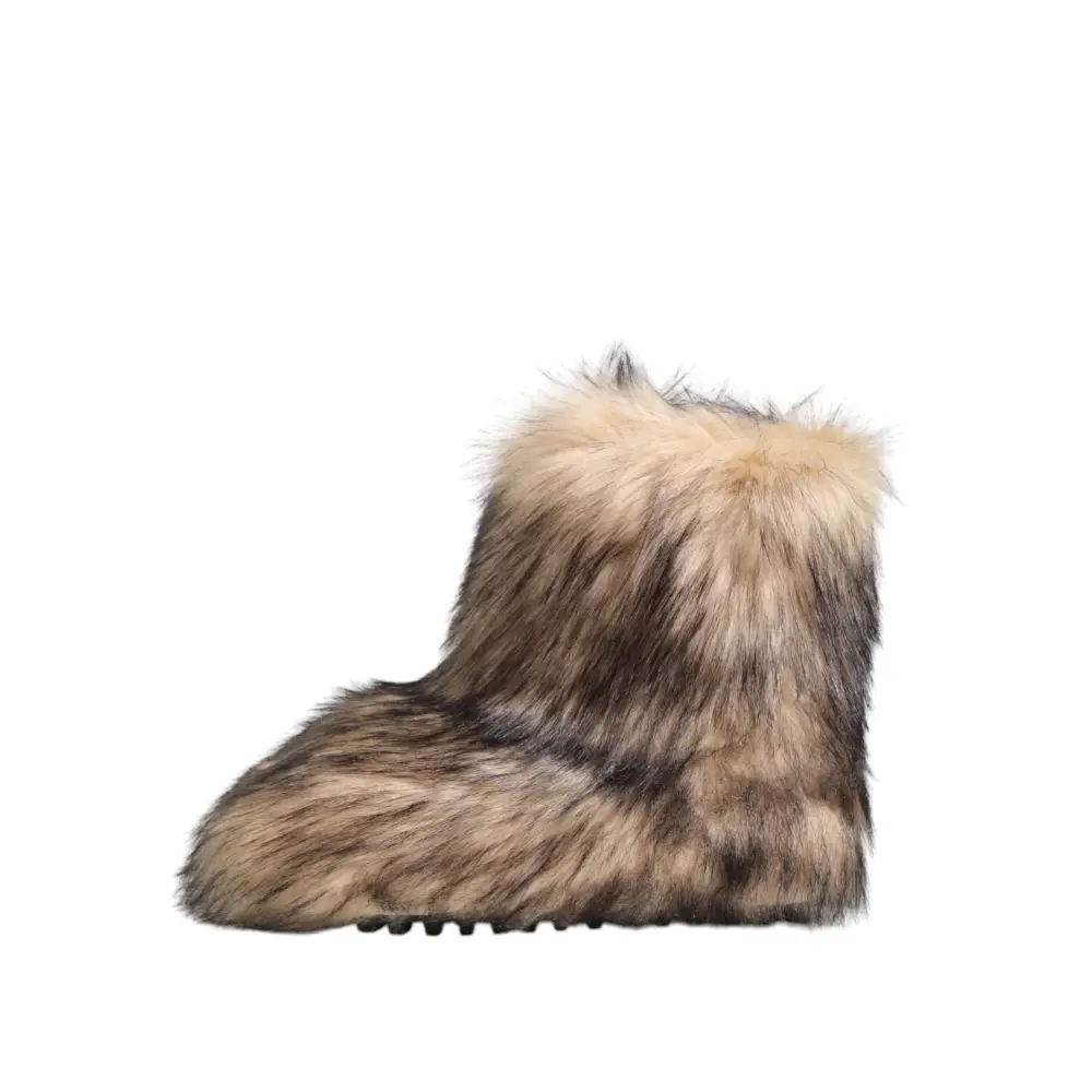 Dolce & Gabbana Braun Faux Skim Pelz Männer kurze Stiefel Schuhe - EU44/US11