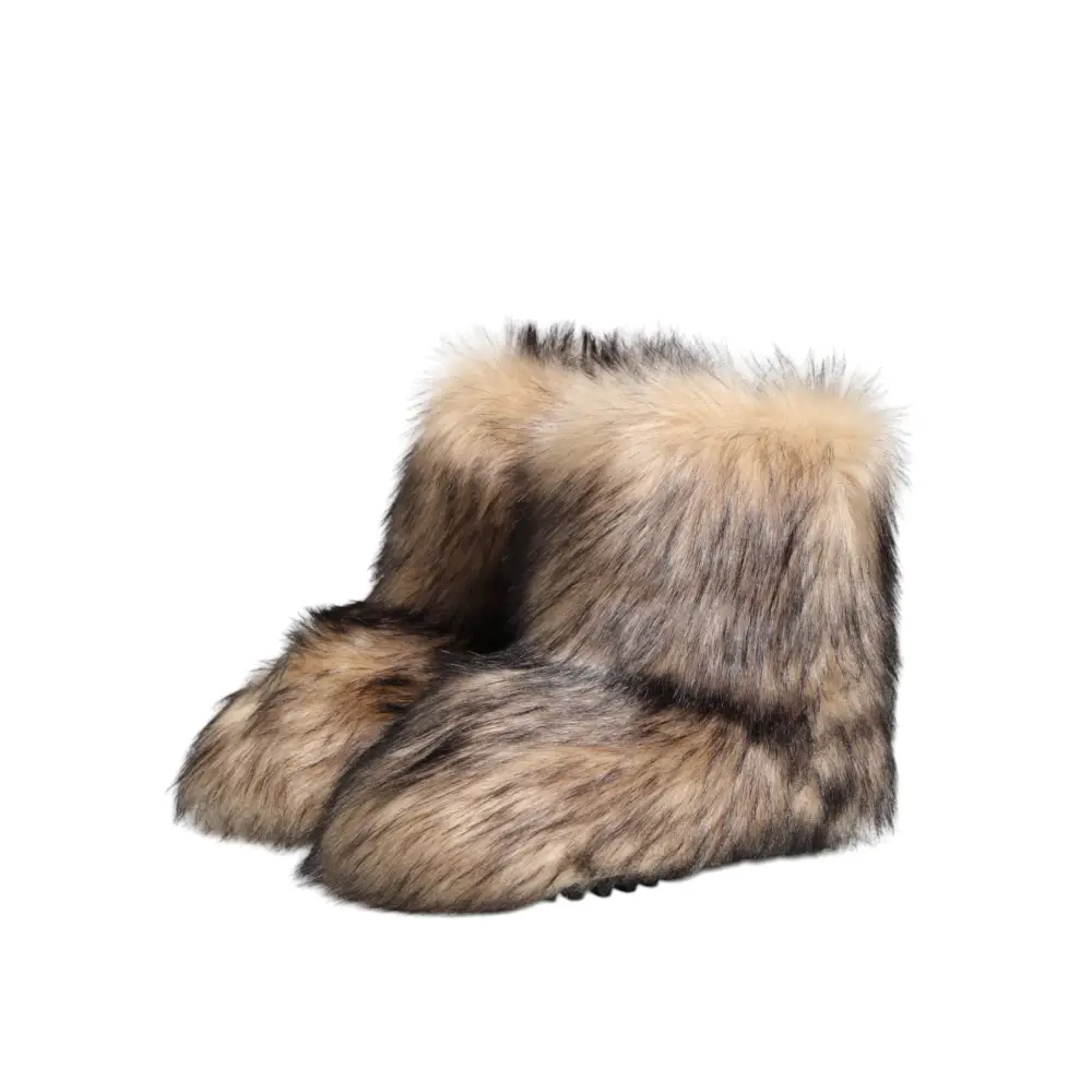 Dolce & Gabbana Braun Faux Skim Pelz Männer kurze Stiefel Schuhe - EU44/US11