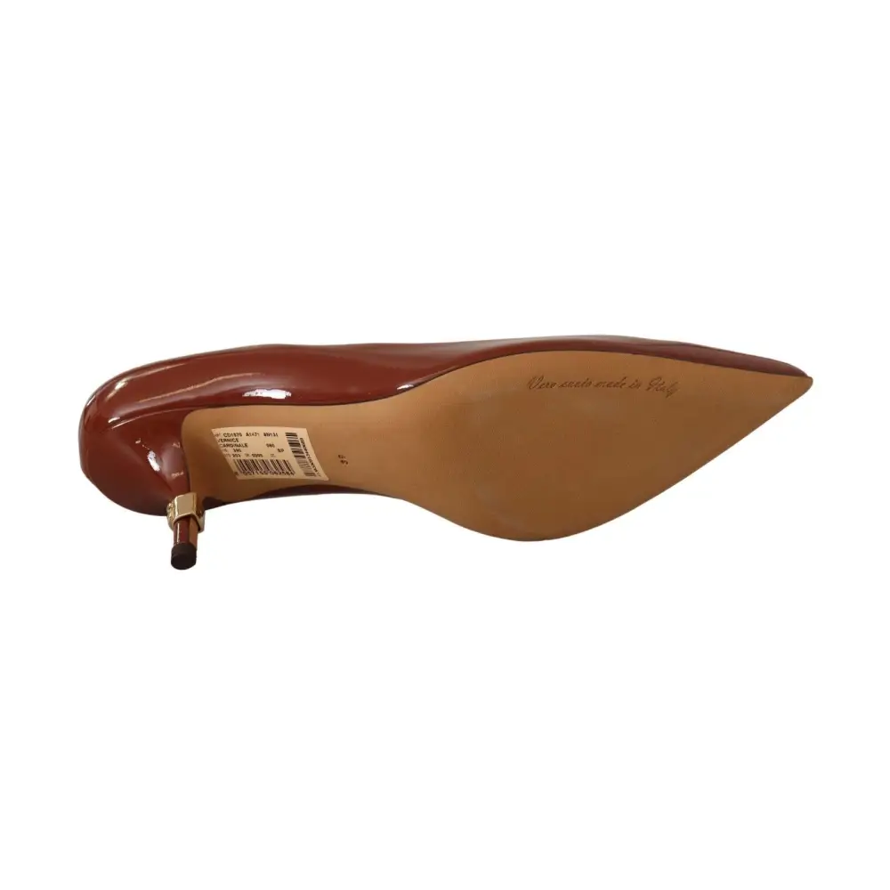 Dolce & Gabbana Braun Kitten Heels Pumps Lackleder Schuhe - EU39/US8.5