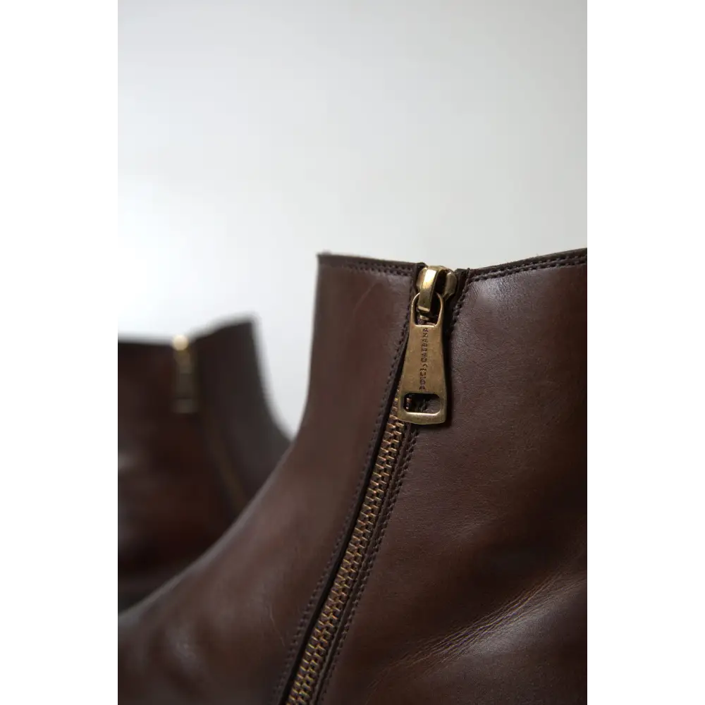 Dolce & Gabbana Braun Leder Chelsea Herren Stiefel Schuhe - EU40/US7