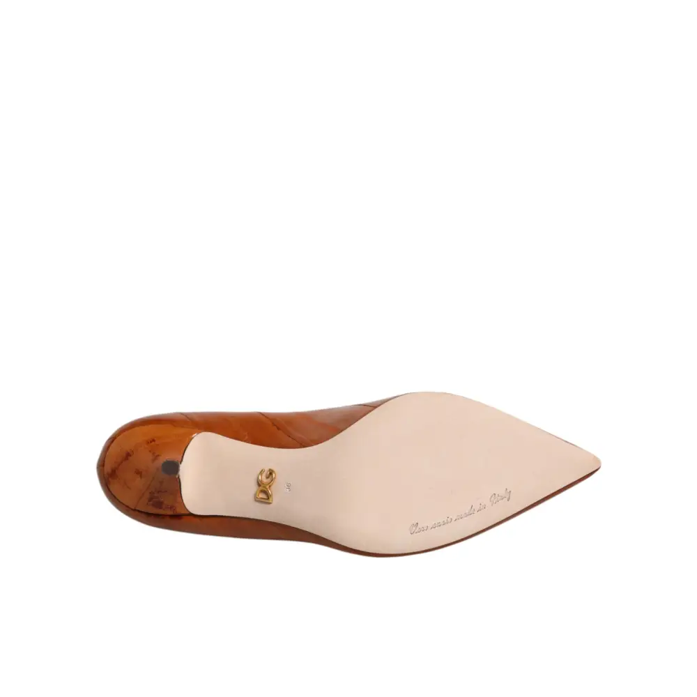 Dolce & Gabbana Braun Leder Kitten Heels Pumps Schuhe - EU36/US6