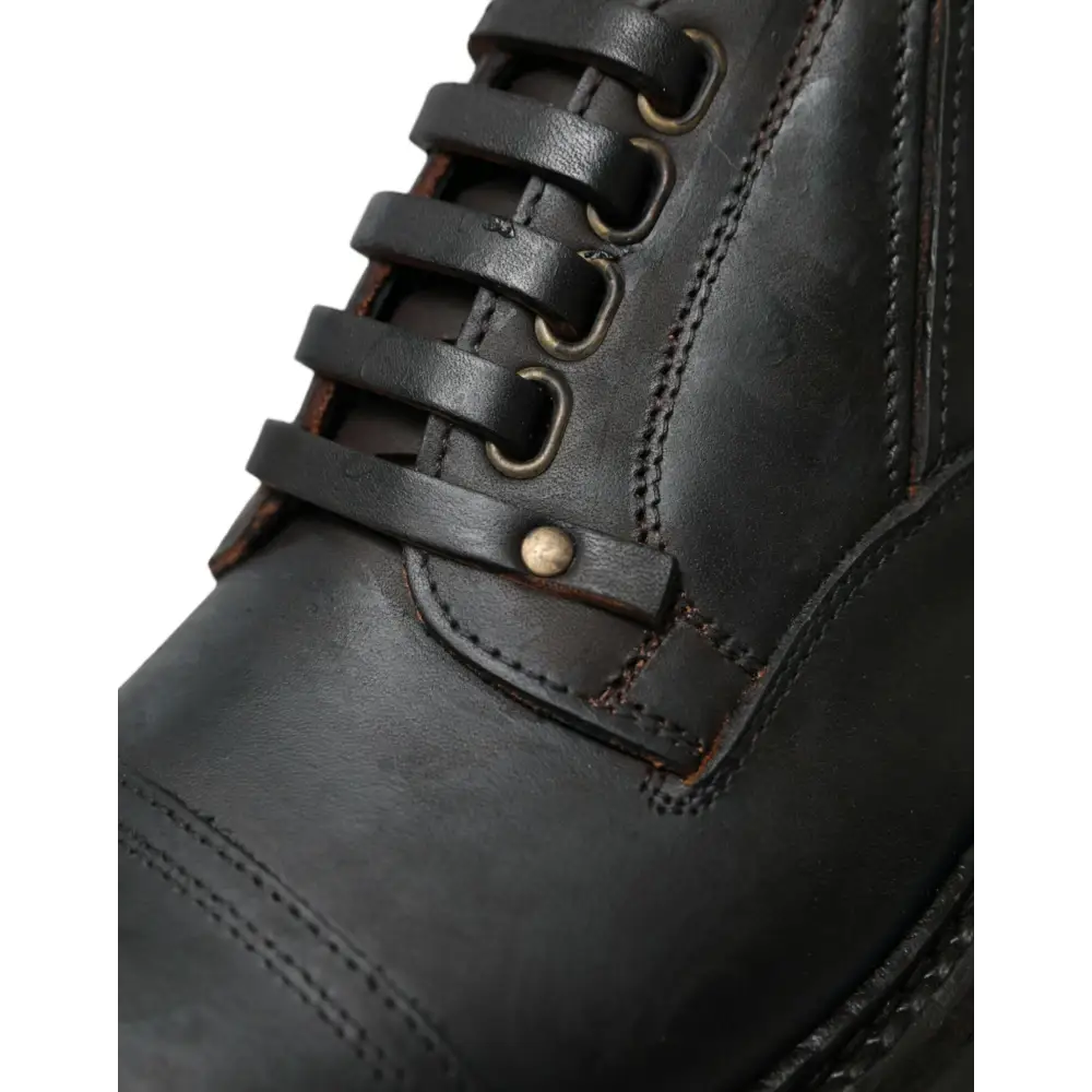 Dolce & Gabbana Braun Leder Lace Up Derby Männer Kleid Schuhe