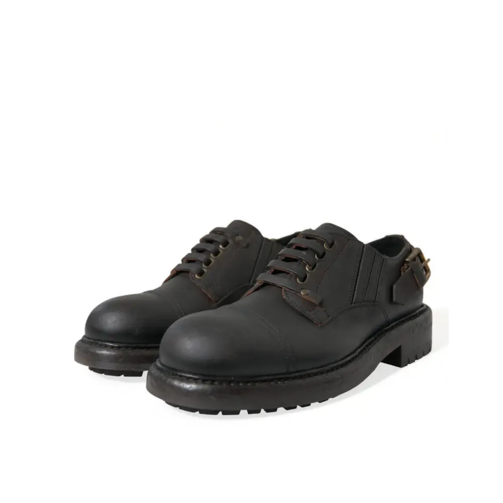 Dolce & Gabbana Braun Leder Lace Up Derby Männer Kleid Schuhe