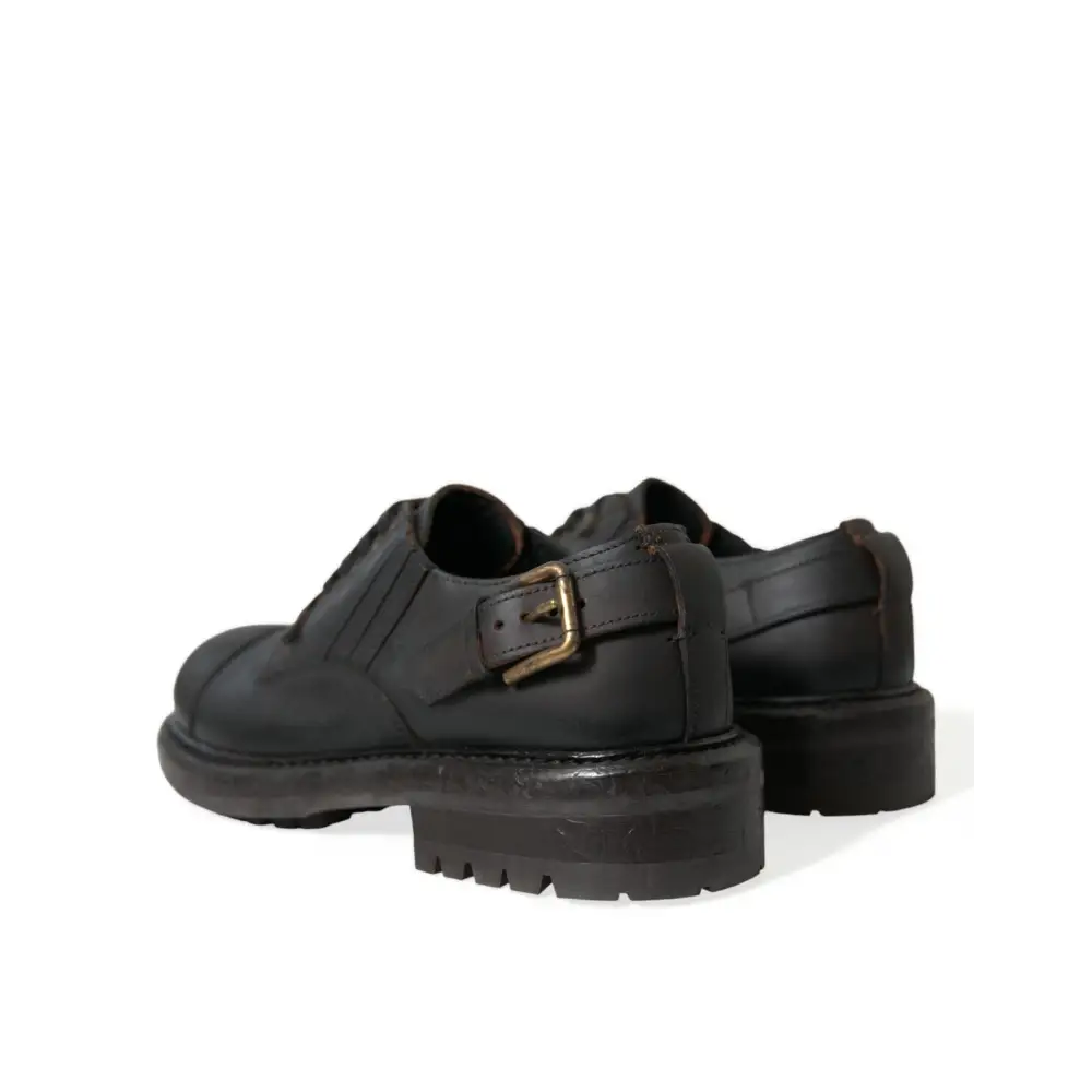 Dolce & Gabbana Braun Leder Lace Up Derby Männer Kleid Schuhe