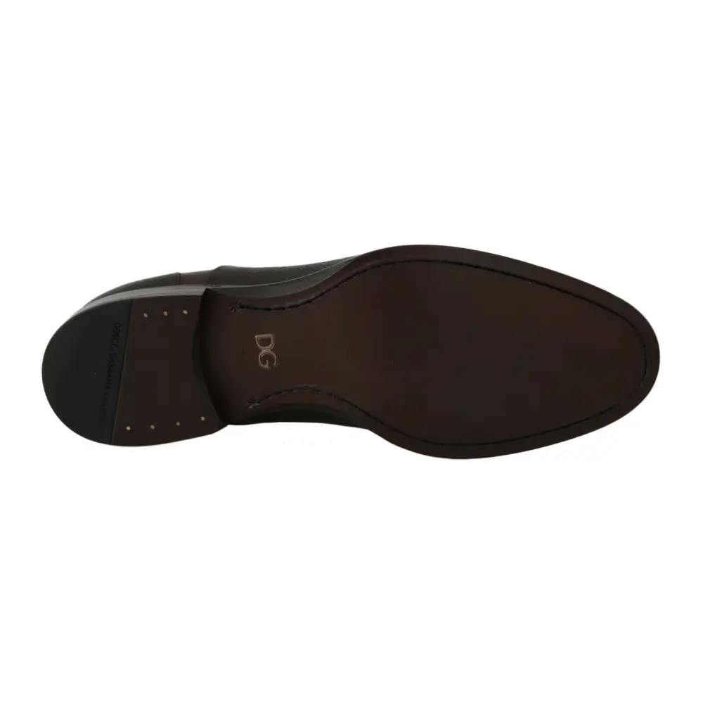 Dolce & Gabbana Braun Leder Laceups Kleid Herrenschuhe - EU40/US7