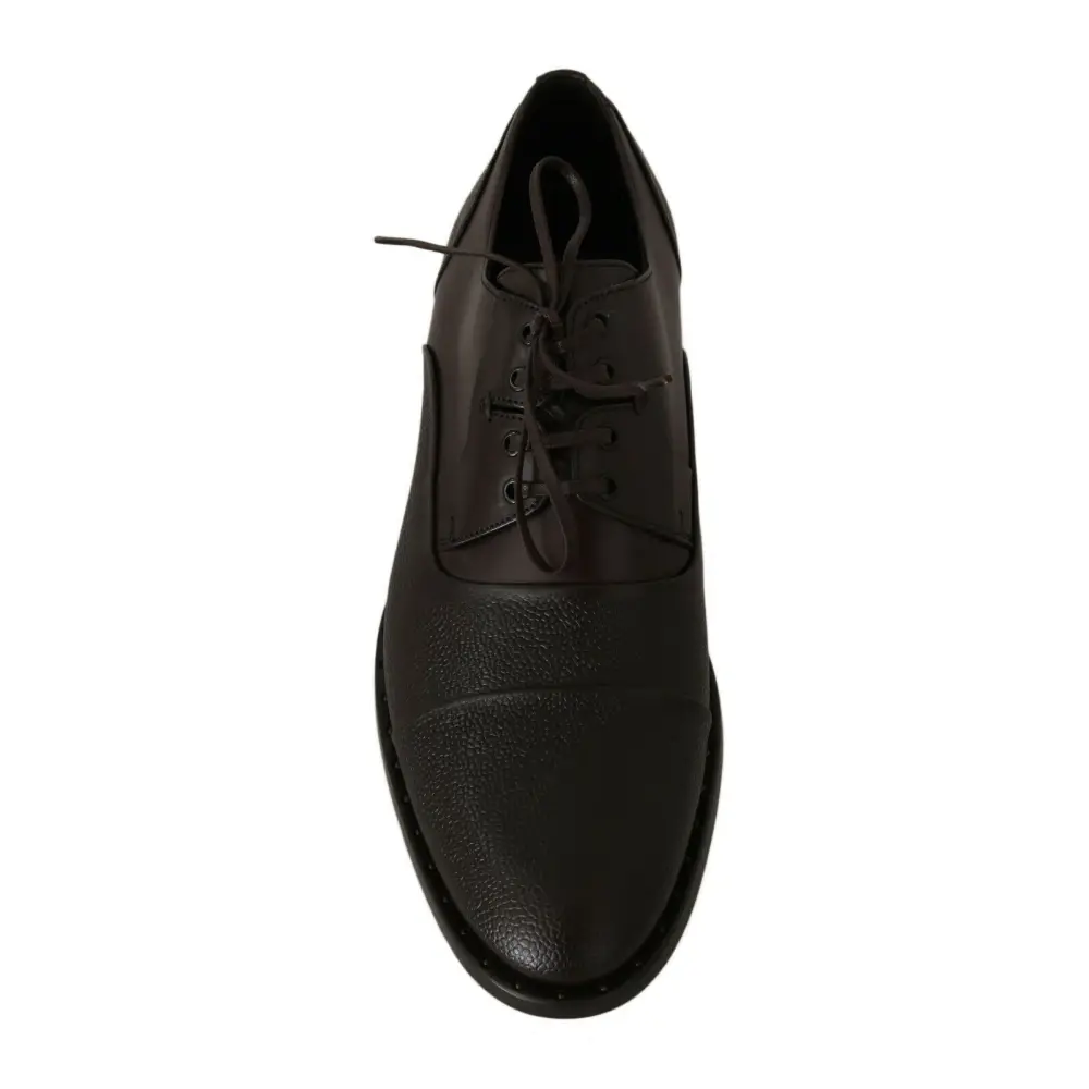Dolce & Gabbana Braun Leder Laceups Kleid Herrenschuhe - EU40/US7