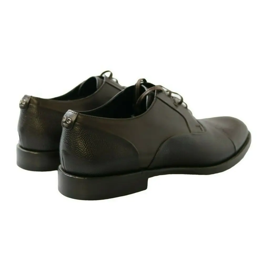 Dolce & Gabbana Braun Leder Laceups Kleid Herrenschuhe - EU40/US7