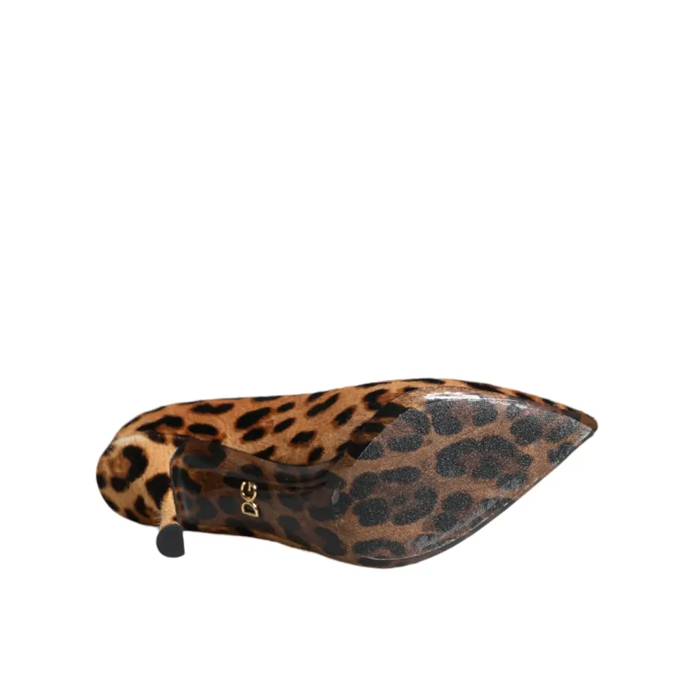 Dolce & Gabbana Braun Leopard Kalb Haar Heels Pumps Schuhe - EU36/US6