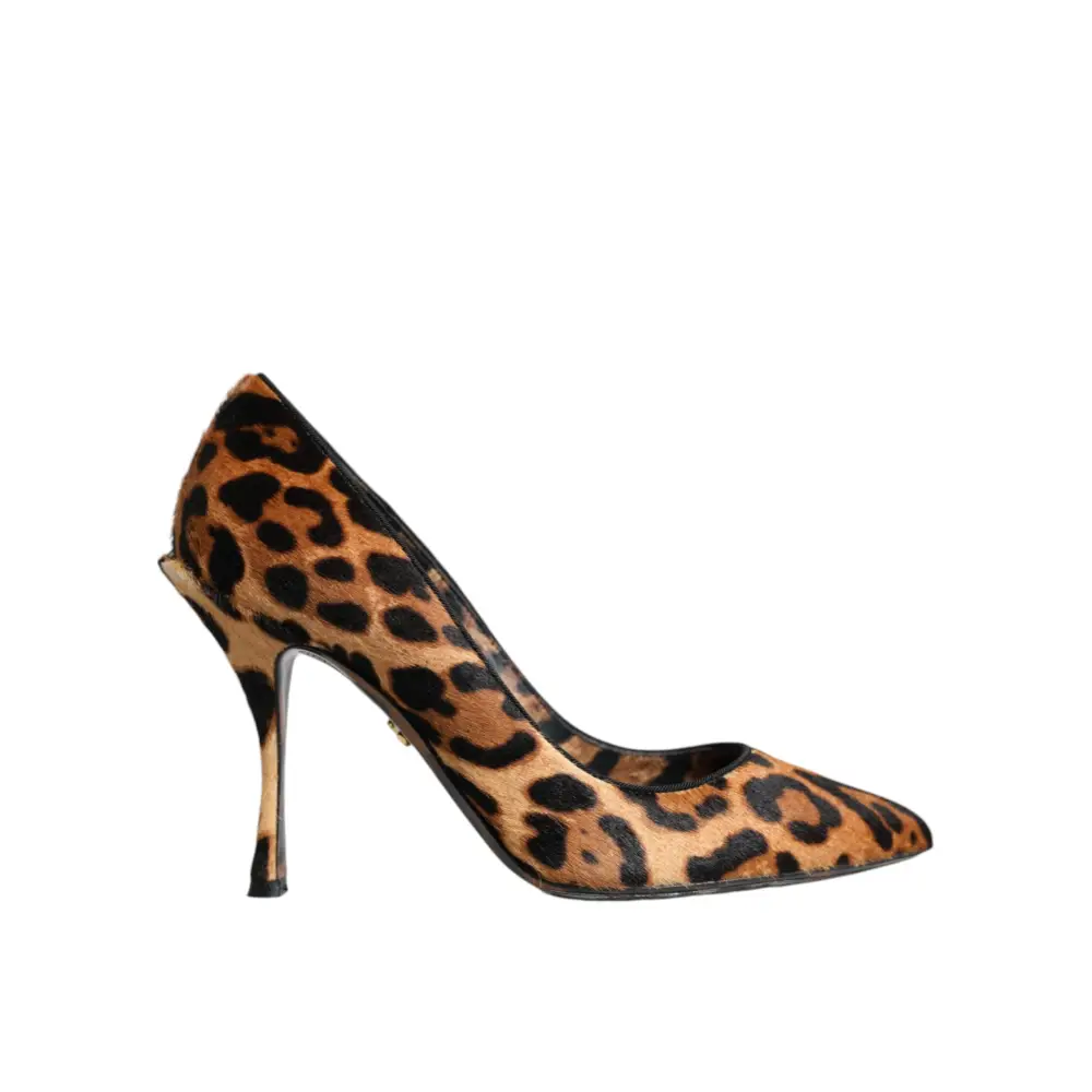 Dolce & Gabbana Braun Leopard Kalb Haar Heels Pumps Schuhe - EU36/US6