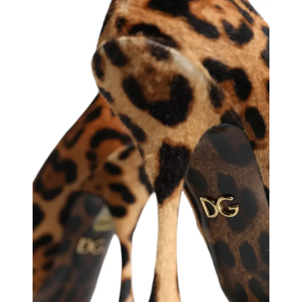 Dolce & Gabbana Braun Leopard Kalb Haar Heels Pumps Schuhe - EU36/US6