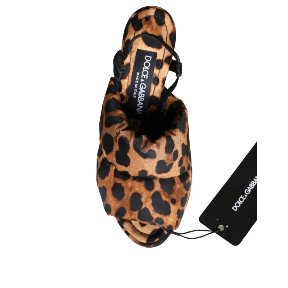 Dolce & Gabbana Braun Leopard Keira Slingback Sandalen Schuhe - EU36.5/US6