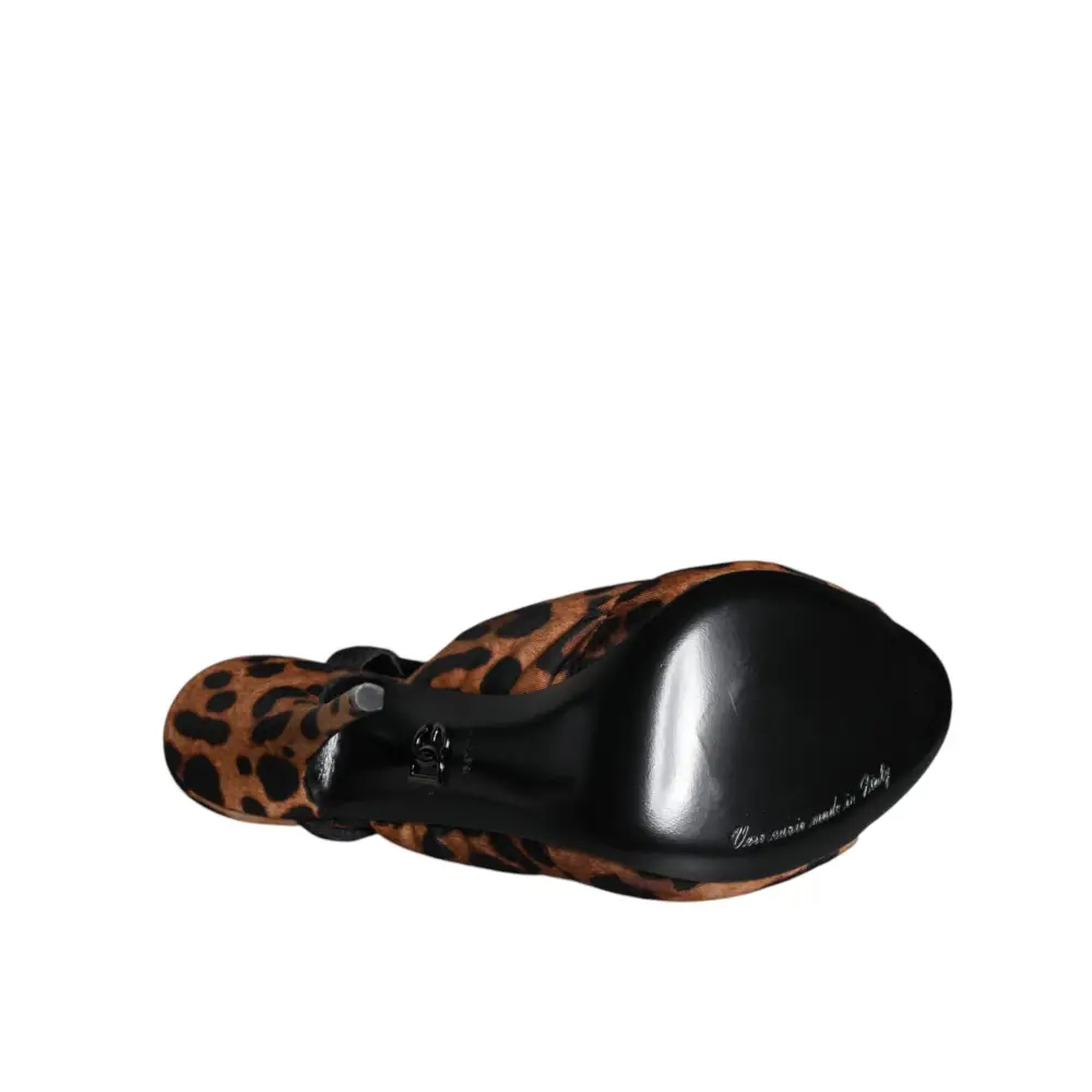 Dolce & Gabbana Braun Leopard Keira Slingback Sandalen Schuhe - EU36.5/US6
