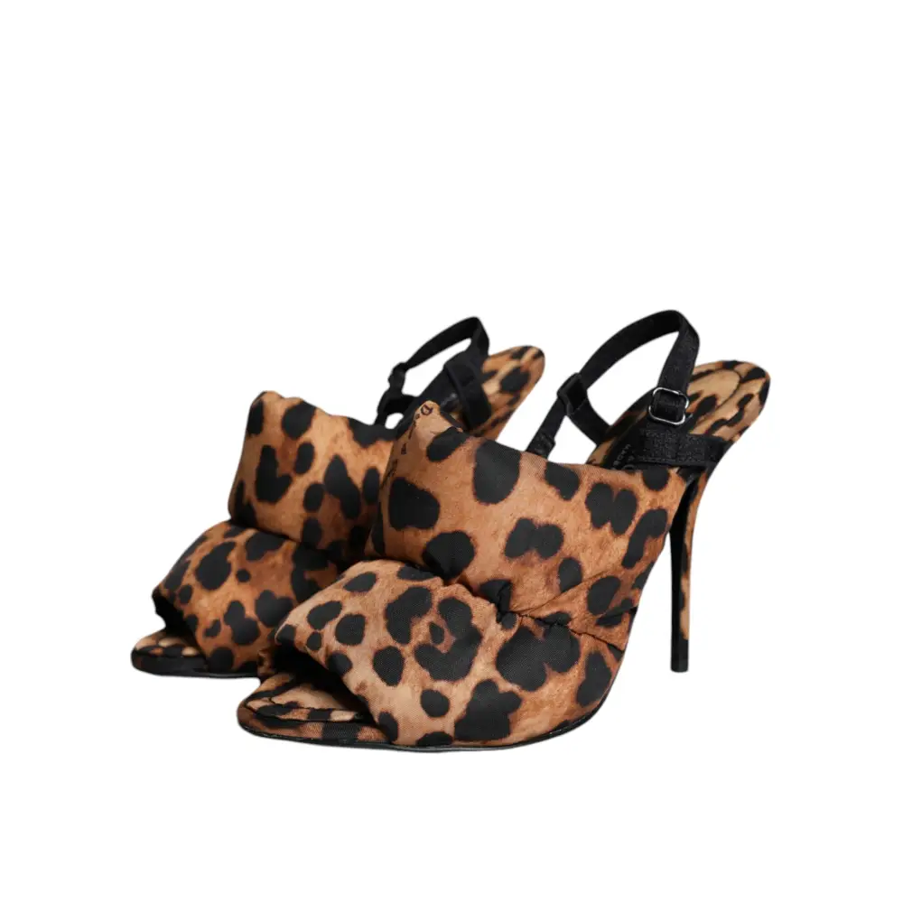 Dolce & Gabbana Braun Leopard Keira Slingback Sandalen Schuhe - EU36.5/US6