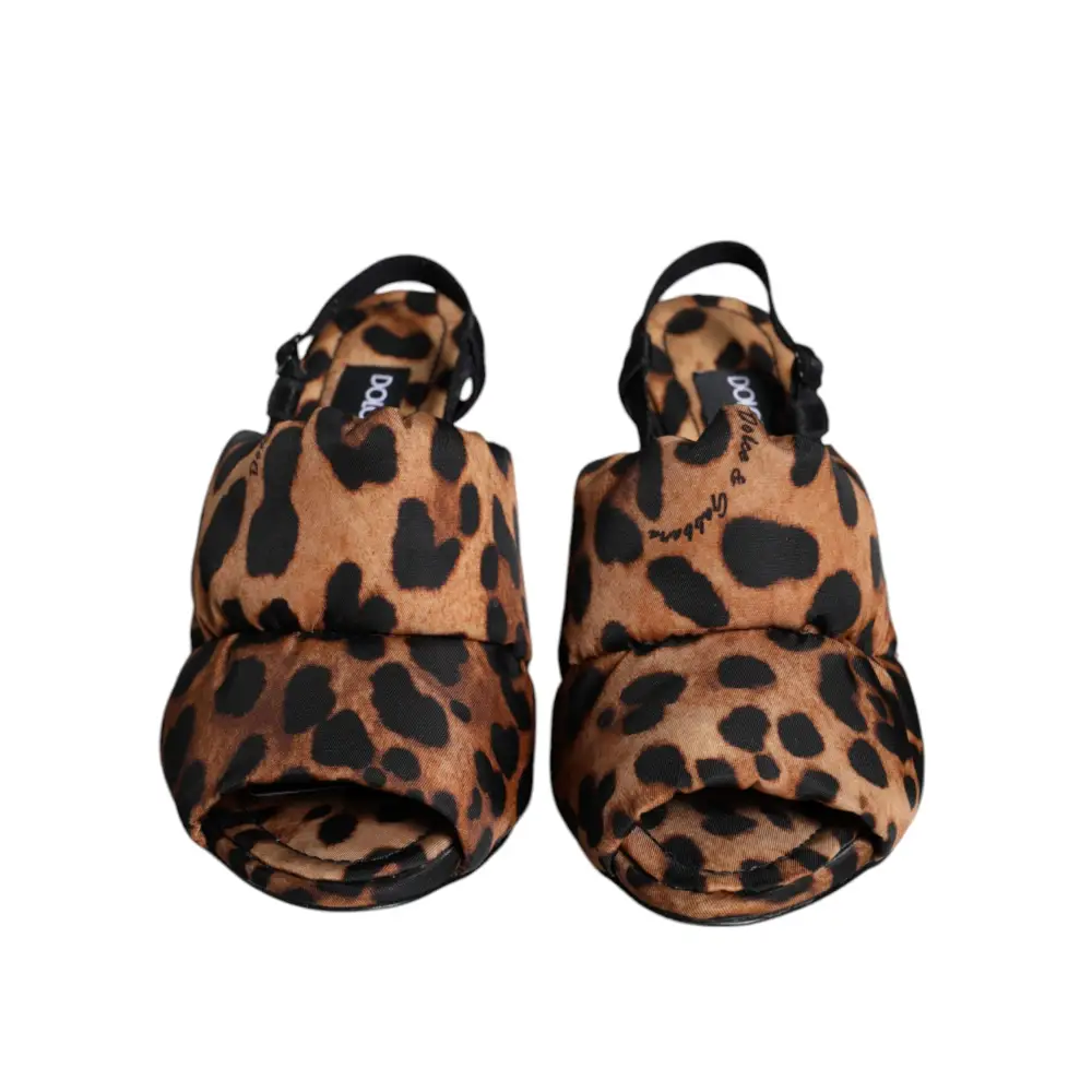 Dolce & Gabbana Braun Leopard Keira Slingback Sandalen Schuhe - EU36.5/US6