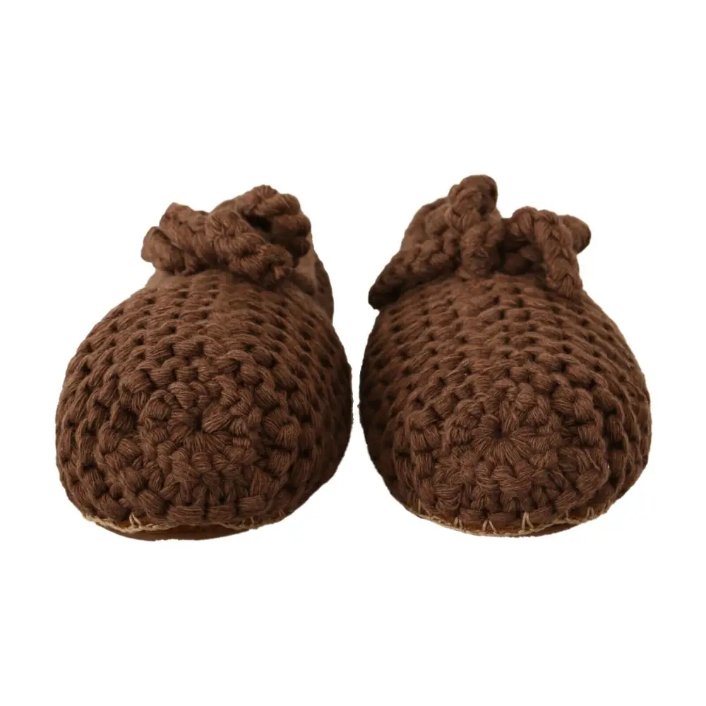 Dolce & Gabbana Braun Slip On Ballerina Flats Wolle stricken Schuhe - EU40/US9.5