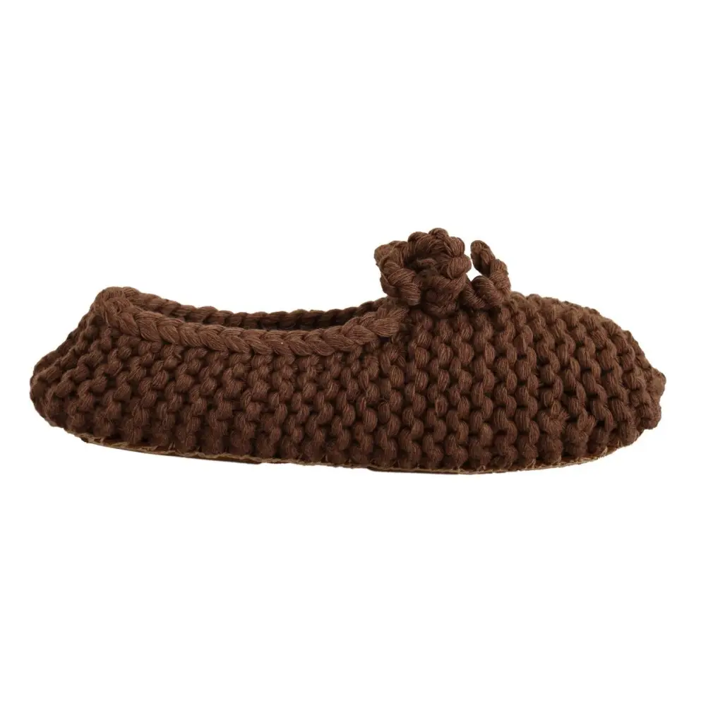 Dolce & Gabbana Braun Slip On Ballerina Flats Wolle stricken Schuhe - EU40/US9.5