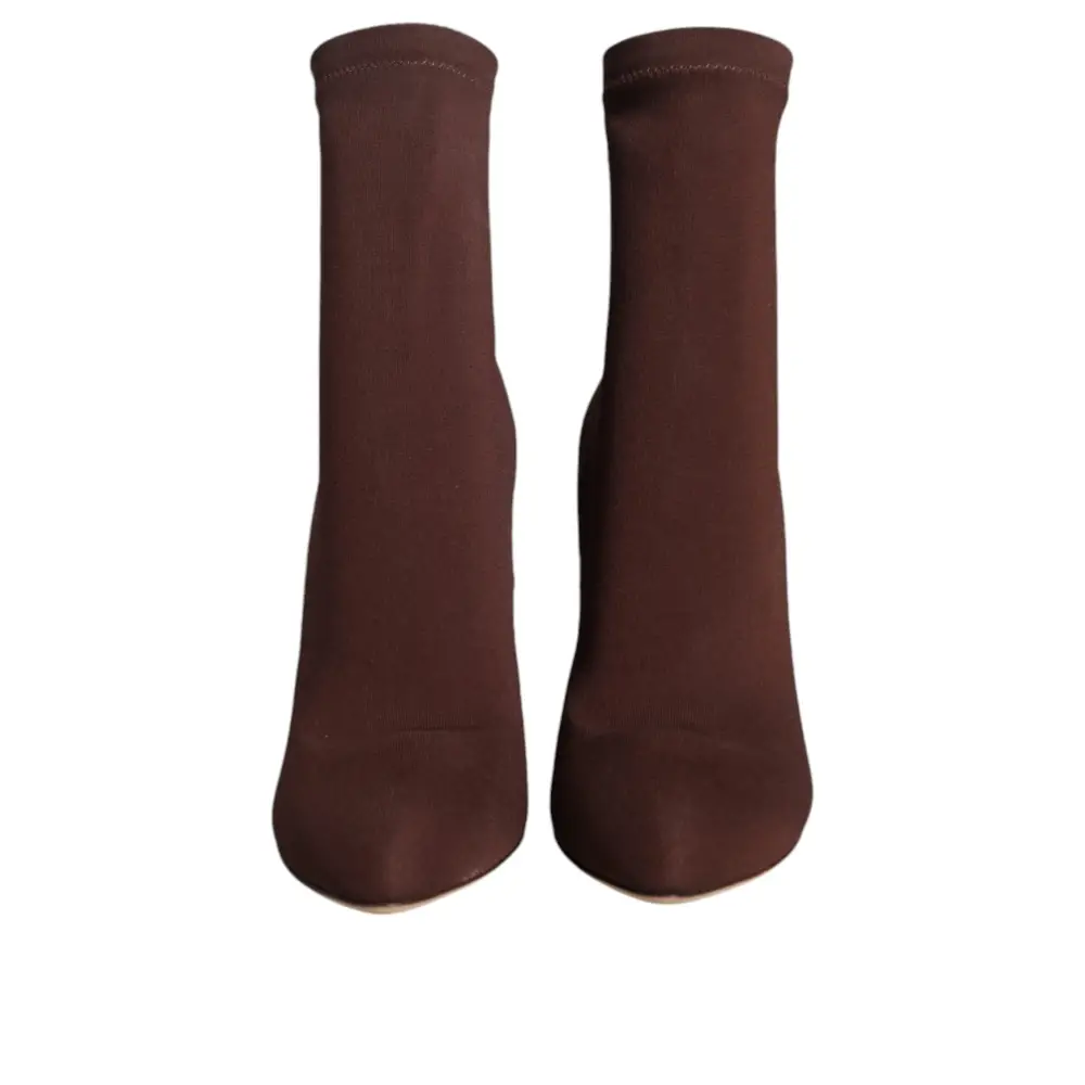 Dolce & Gabbana Braun Stiletto Heels Socken Stiefeletten Schuhe - EU39/US8.5