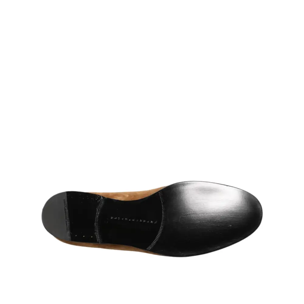 Dolce & Gabbana Braun Wildleder Slip On Männer Loafers Formale Schuhe - EU44/US11