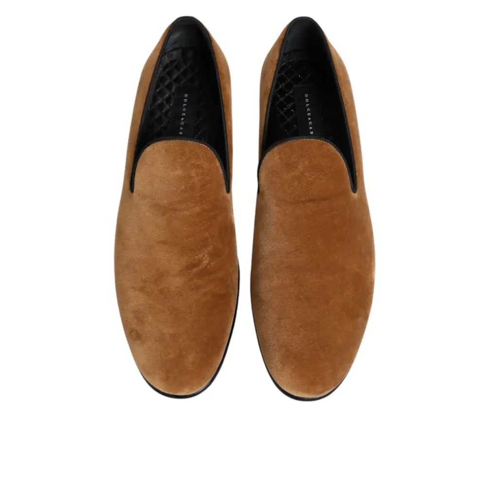 Dolce & Gabbana Braun Wildleder Slip On Männer Loafers Formale Schuhe - EU44/US11