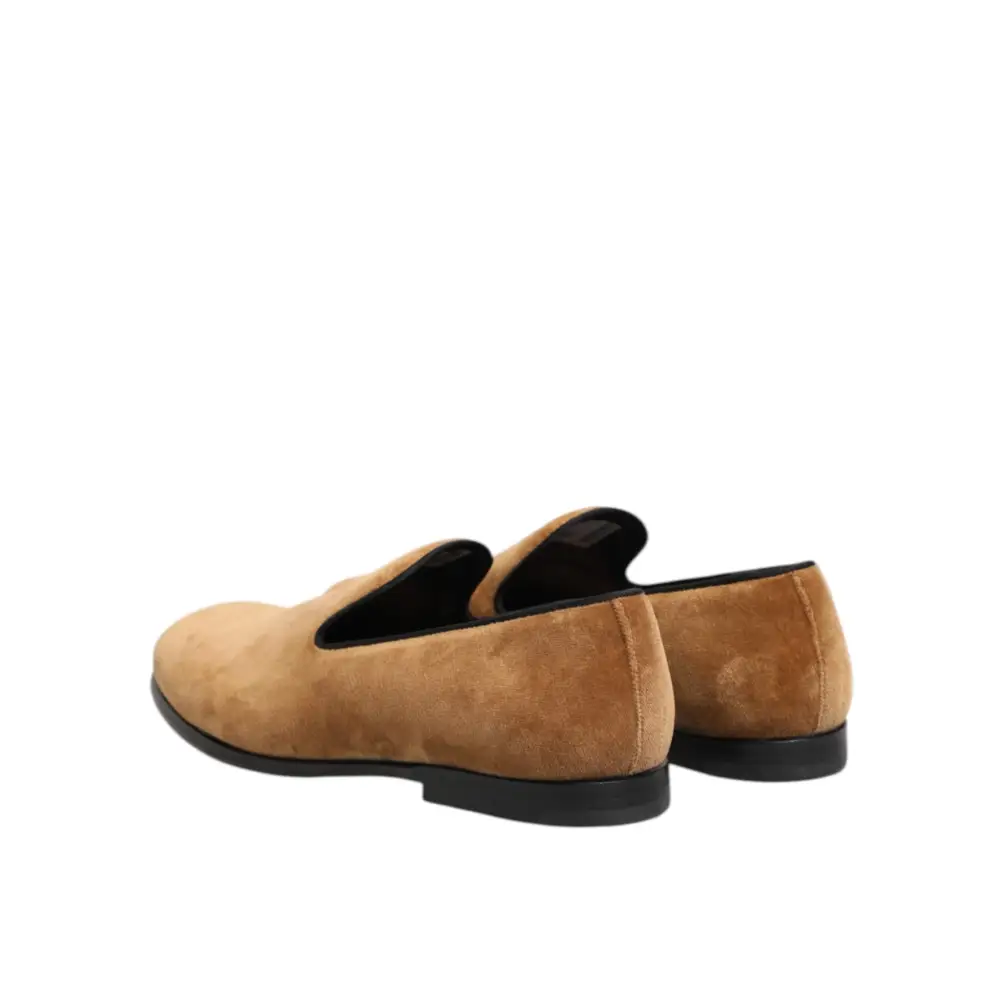 Dolce & Gabbana Braun Wildleder Slip On Männer Loafers Formale Schuhe - EU44/US11