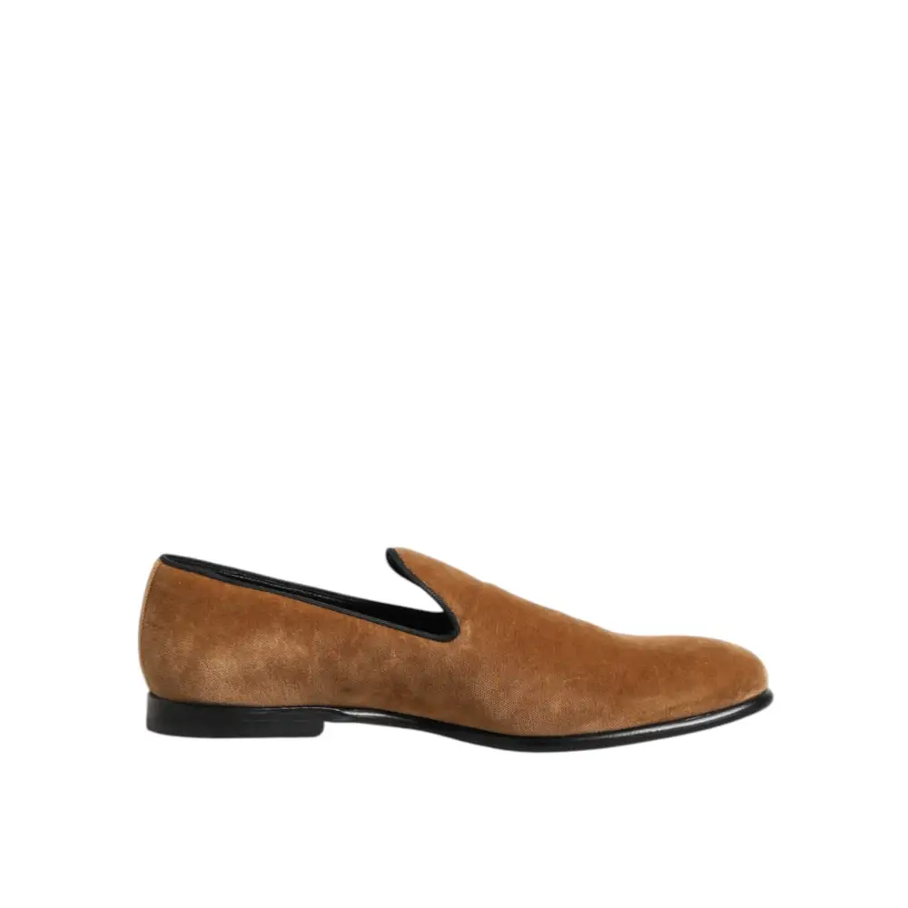 Dolce & Gabbana Braun Wildleder Slip On Männer Loafers Formale Schuhe - EU45/US12