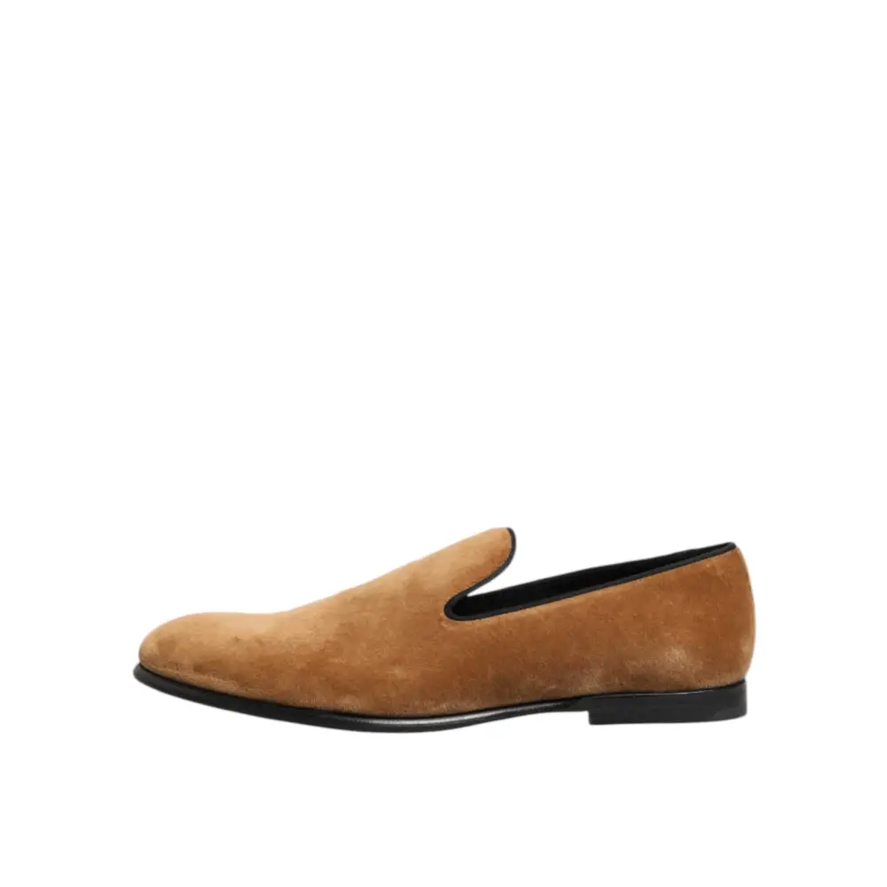 Dolce & Gabbana Braun Wildleder Slip On Männer Loafers Formale Schuhe - EU45/US12