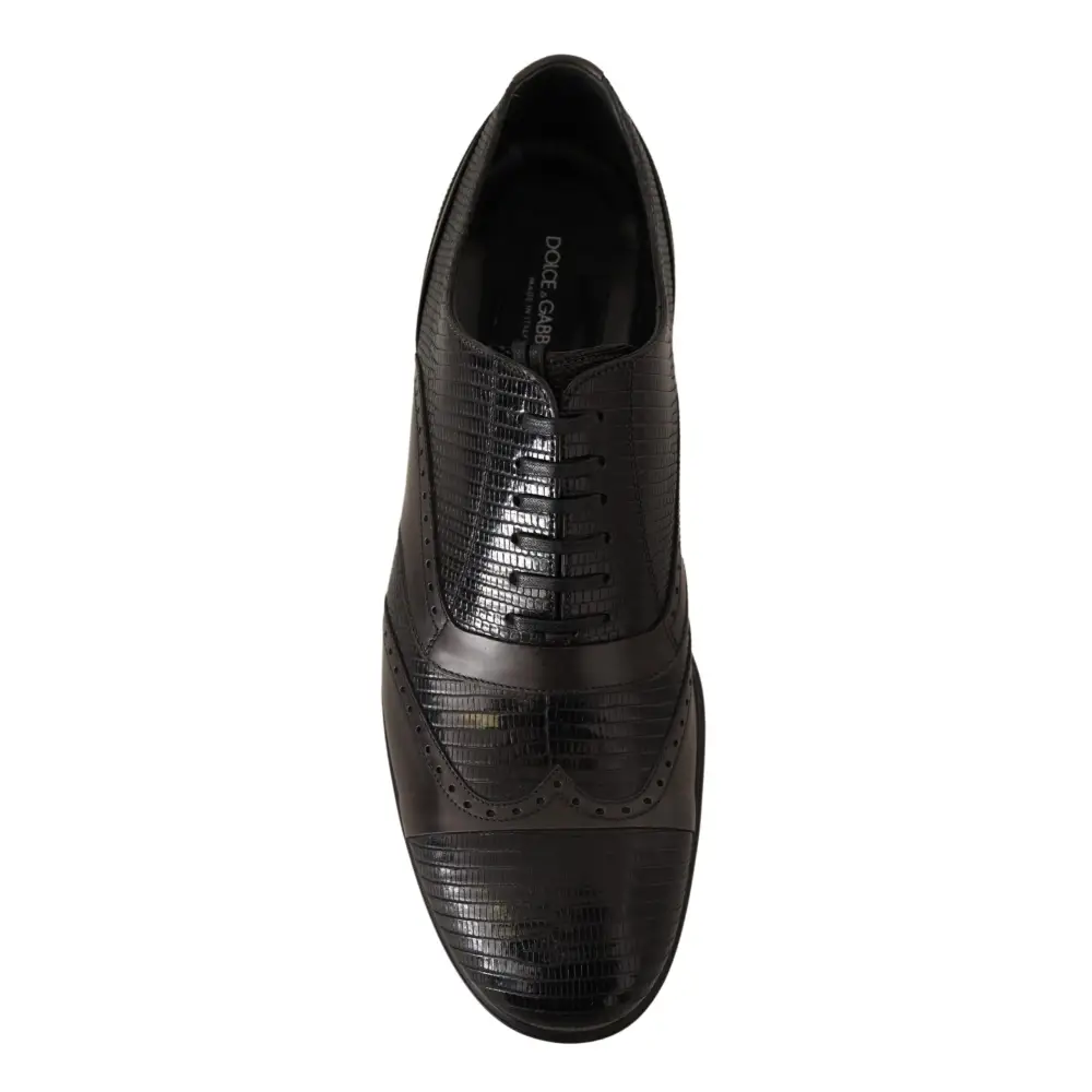 Dolce & Gabbana Braune Eidechsenhaut Leder Oxford Dress Schuhe - EU44/US11