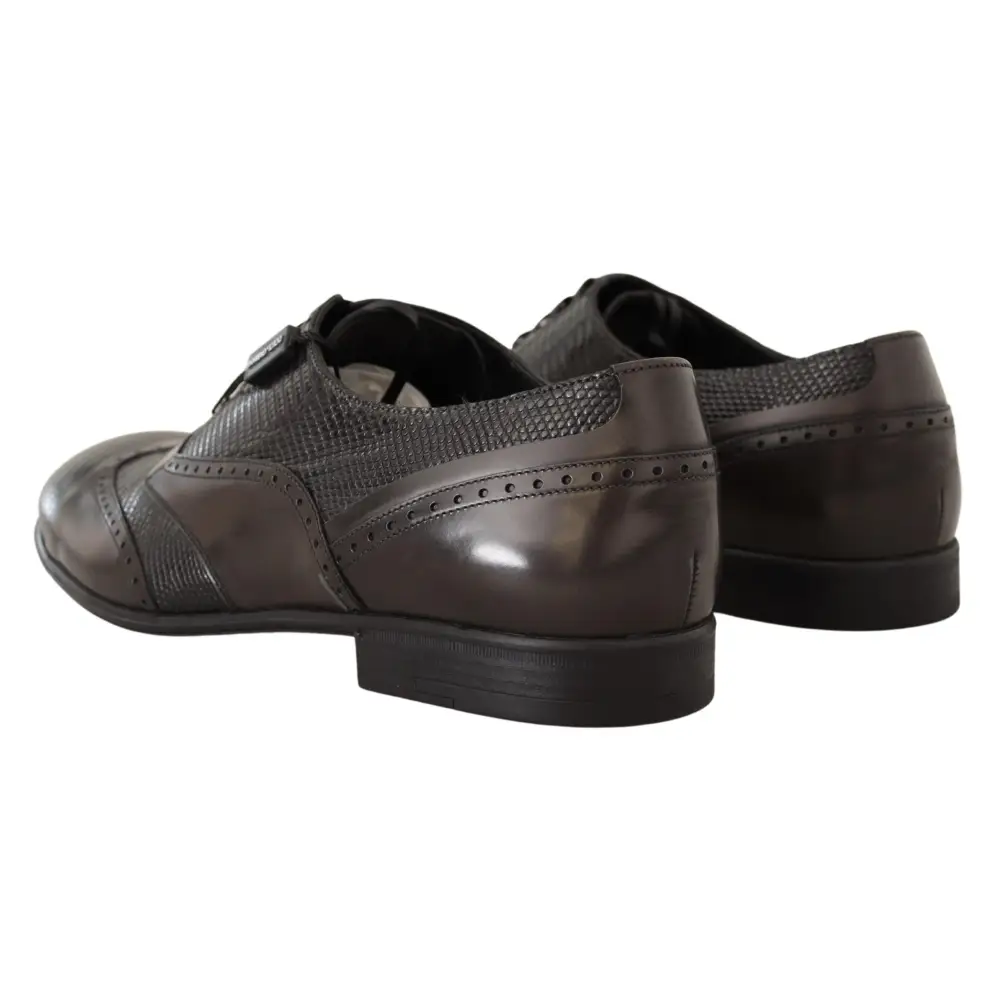Dolce & Gabbana Braune Eidechsenhaut Leder Oxford Dress Schuhe - EU44/US11