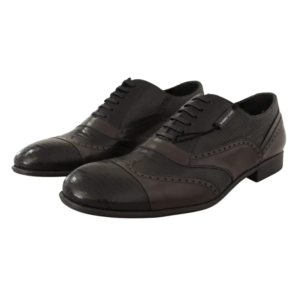 Dolce & Gabbana Braune Eidechsenhaut Leder Oxford Dress Schuhe - EU44/US11