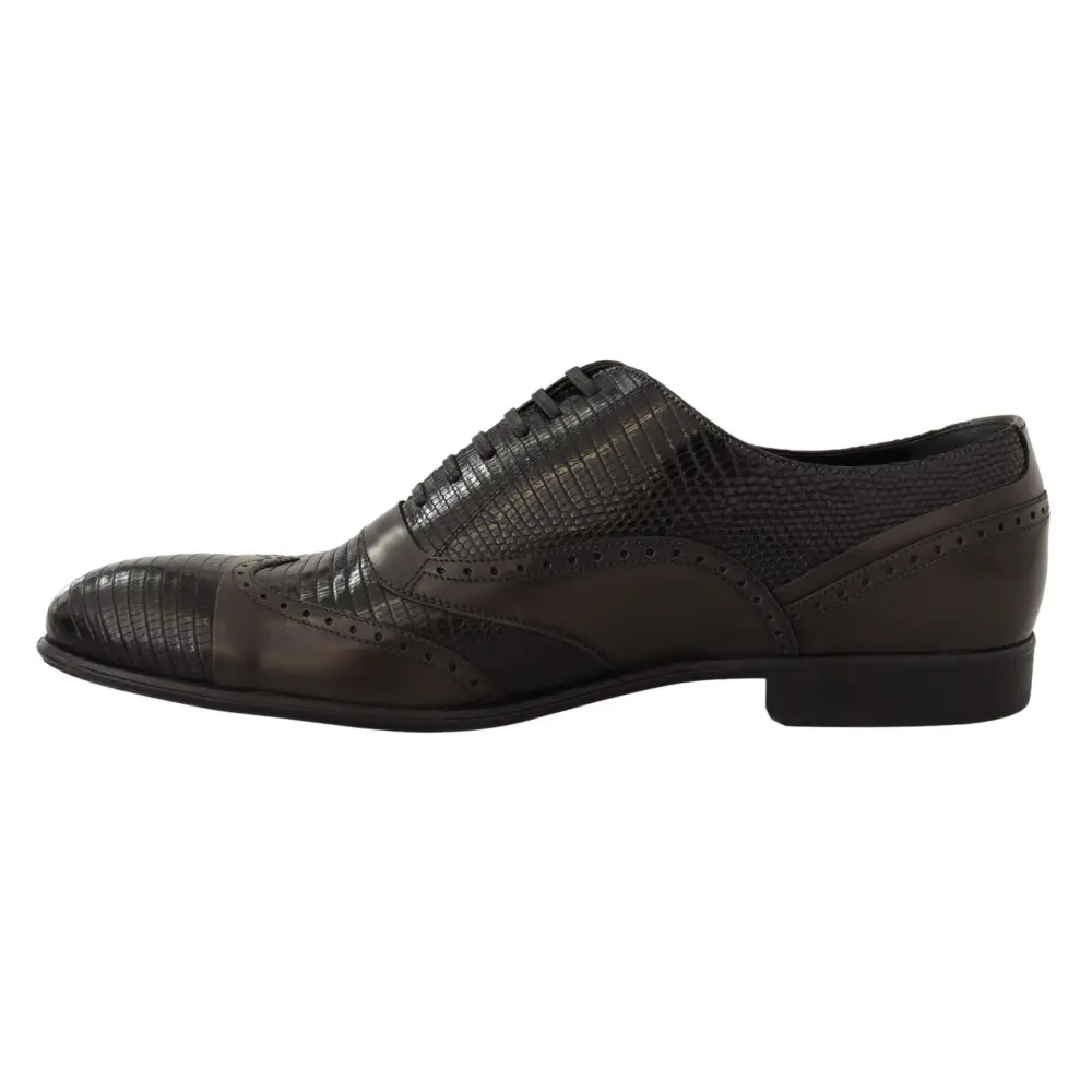 Dolce & Gabbana Braune Eidechsenhaut Leder Oxford Dress Schuhe - EU44/US11
