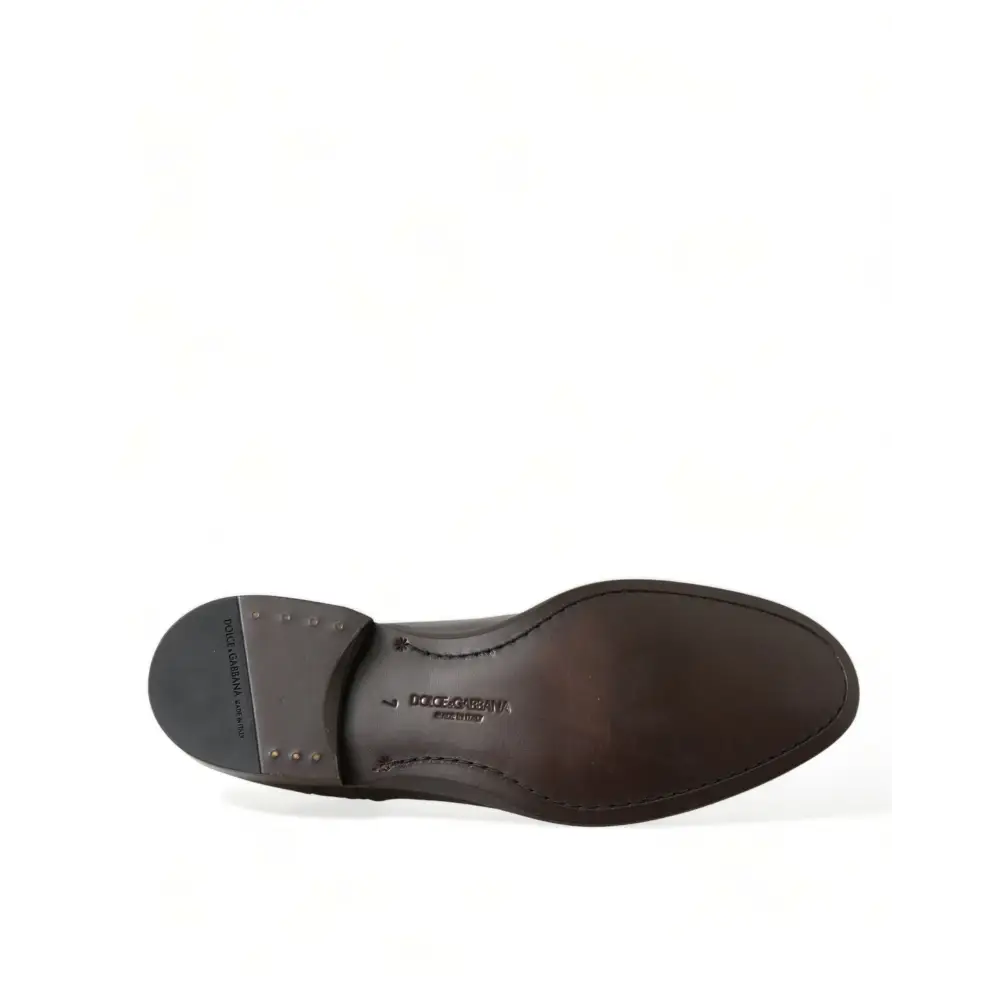 Dolce & Gabbana Braune Exotische Leder Schnürschuhe Oxford Dress Schuhe - EU41/US8