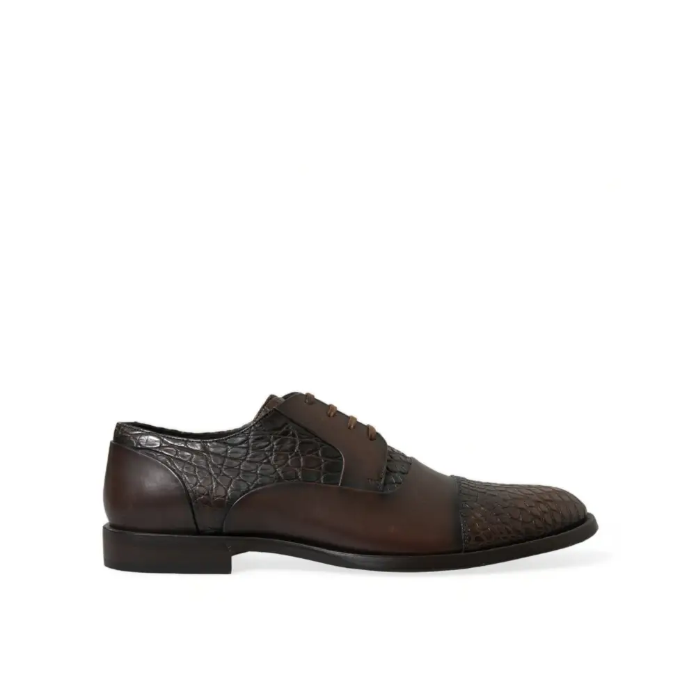 Dolce & Gabbana Braune Exotische Leder Schnürschuhe Oxford Dress Schuhe - EU41/US8