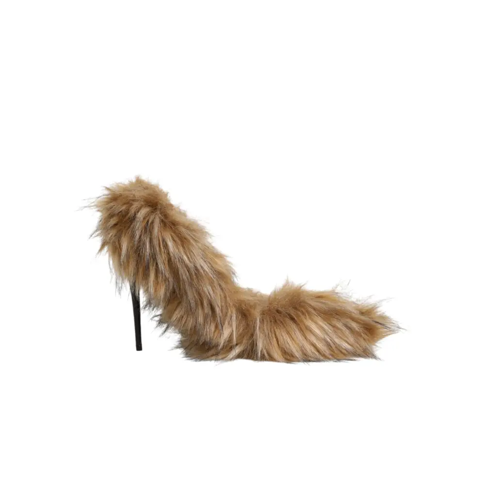 Dolce & Gabbana Braune Fellleder-Pumps mit hohem Absatz - EU39/US8.5