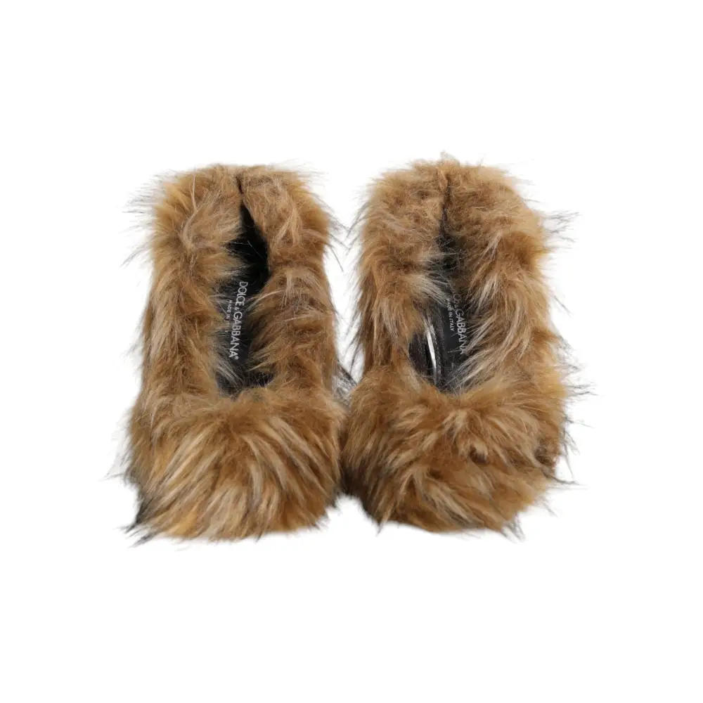 Dolce & Gabbana Braune Fellleder-Pumps mit hohem Absatz - EU39/US8.5