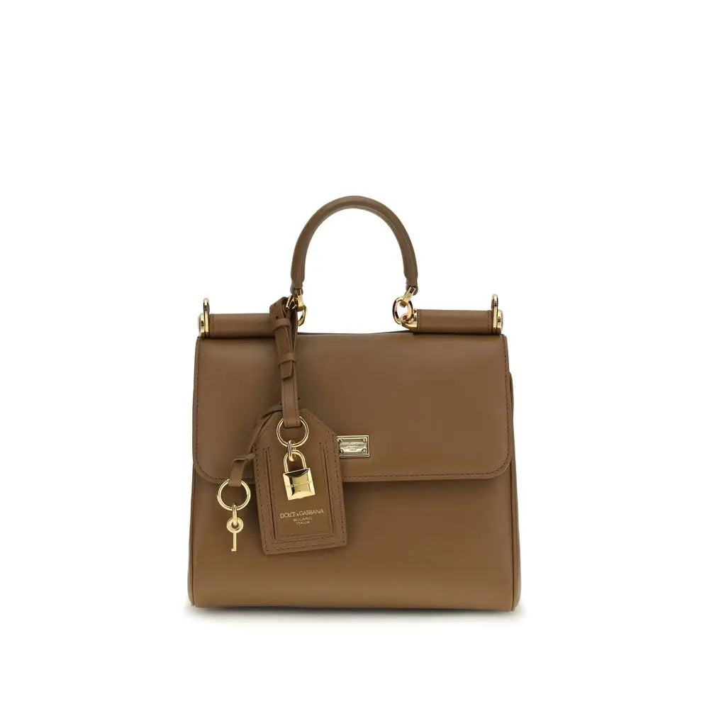 Dolce & Gabbana Braune Kalbsleder Bos Taurus Handtasche