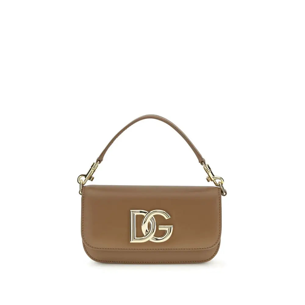 Dolce & Gabbana Braune Kalbsleder Bos Taurus Handtasche