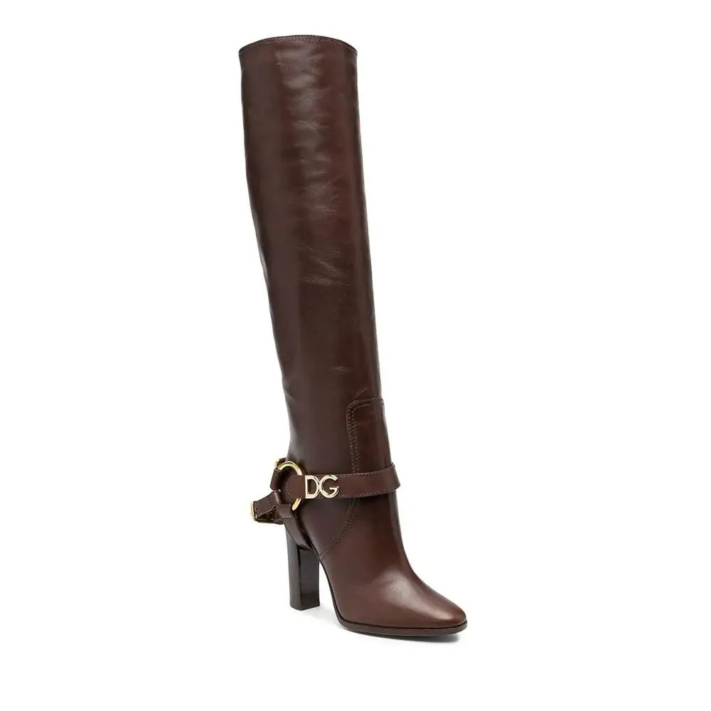Dolce & Gabbana Braune Kalbsleder-Stiefel - EU36/US6