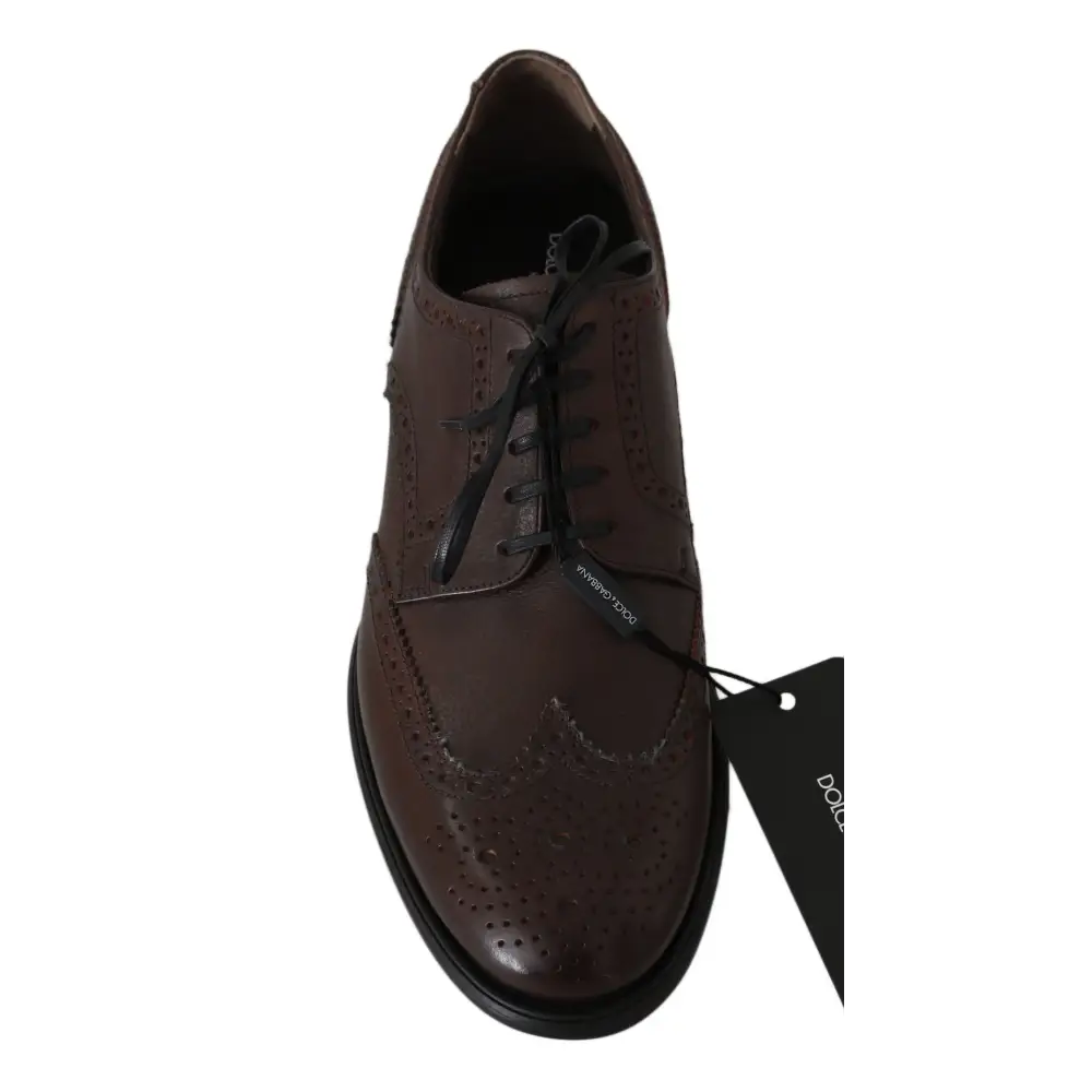 Dolce & Gabbana Braune Leder Brogue Derby Dress Schuhe - EU44.5/US11.5