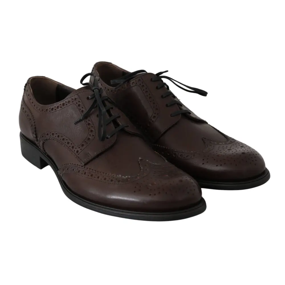 Dolce & Gabbana Braune Leder Brogue Derby Dress Schuhe - EU44.5/US11.5