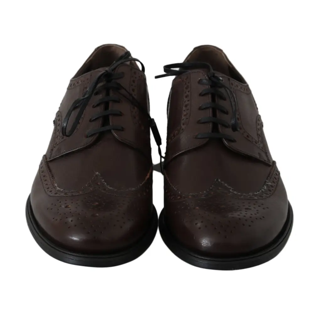 Dolce & Gabbana Braune Leder Brogue Derby Dress Schuhe - EU44.5/US11.5