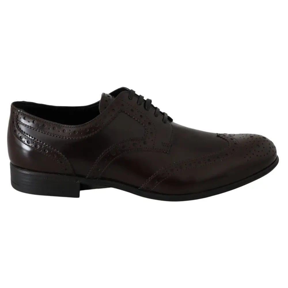 Dolce & Gabbana Braune Leder Broques Oxford Wingtip Schuhe