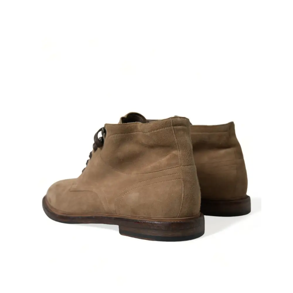 Dolce & Gabbana Braune Leder Schnürstiefel Schuhe - EU41.5/US8.5