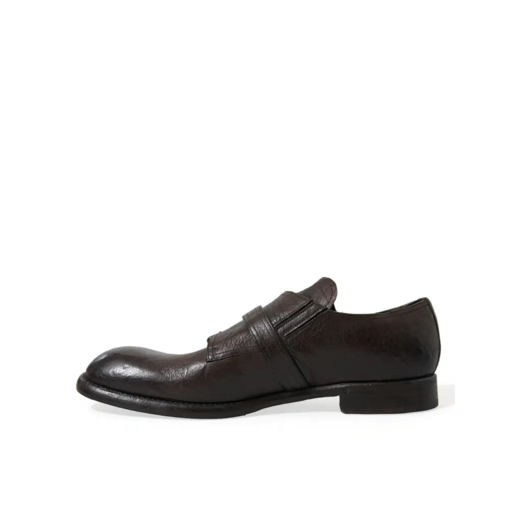 Dolce & Gabbana Braune Lederriemen-Schuhe für formelle Anlässe - EU47/US14