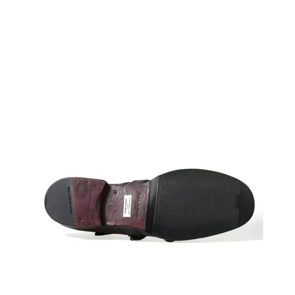 Dolce & Gabbana Braune Lederriemen-Schuhe für formelle Anlässe - EU47/US14