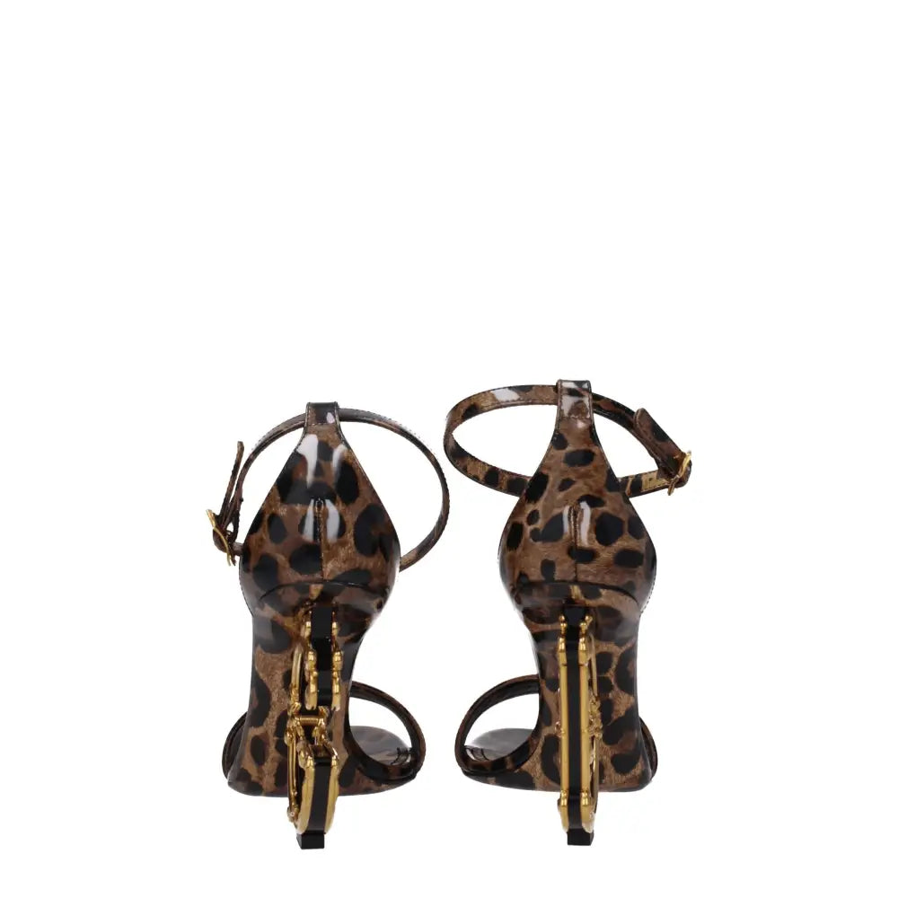 Dolce & Gabbana Braune Ledersandalen - EU39/US9