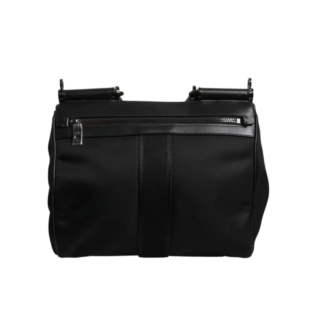 Dolce & Gabbana Braune Leopard Print Lacquard Nylon Sicily Tote Bag