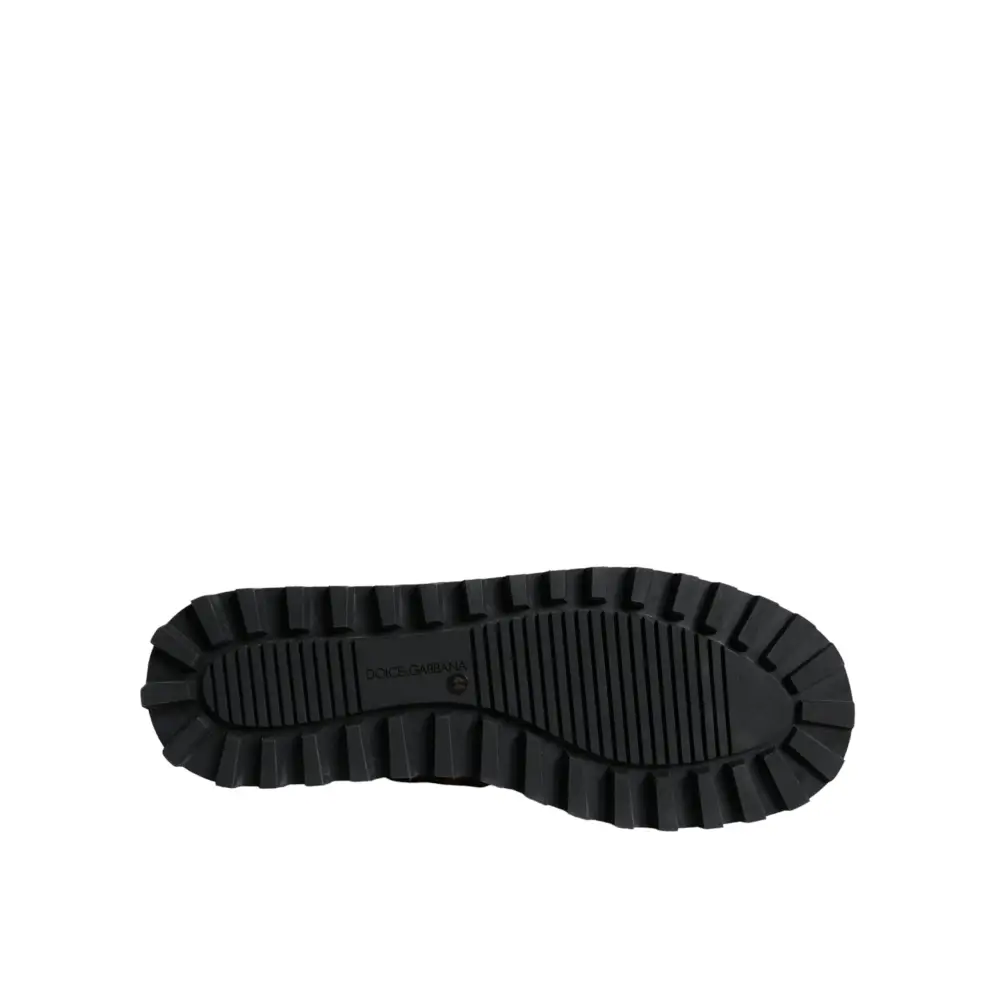 Dolce & Gabbana Braune Leopard-Stiefeletten Gepolsterte Schuhe - EU44/US11