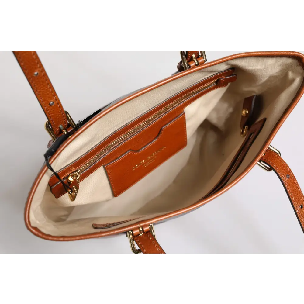 Dolce & Gabbana Braune Leopardenleder-Schulterriemen-Tasche