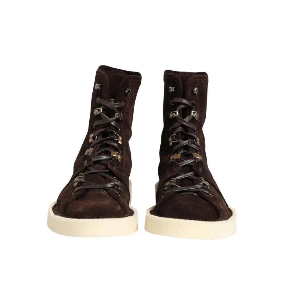 Dolce & Gabbana Braune Wildleder Schnürstiefel kurze Schuhe - EU44/US11