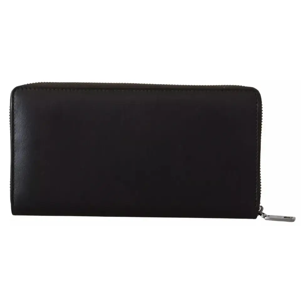 Dolce & Gabbana Braunes Exotenleder Zip Around Continental Clutch Geldbörse